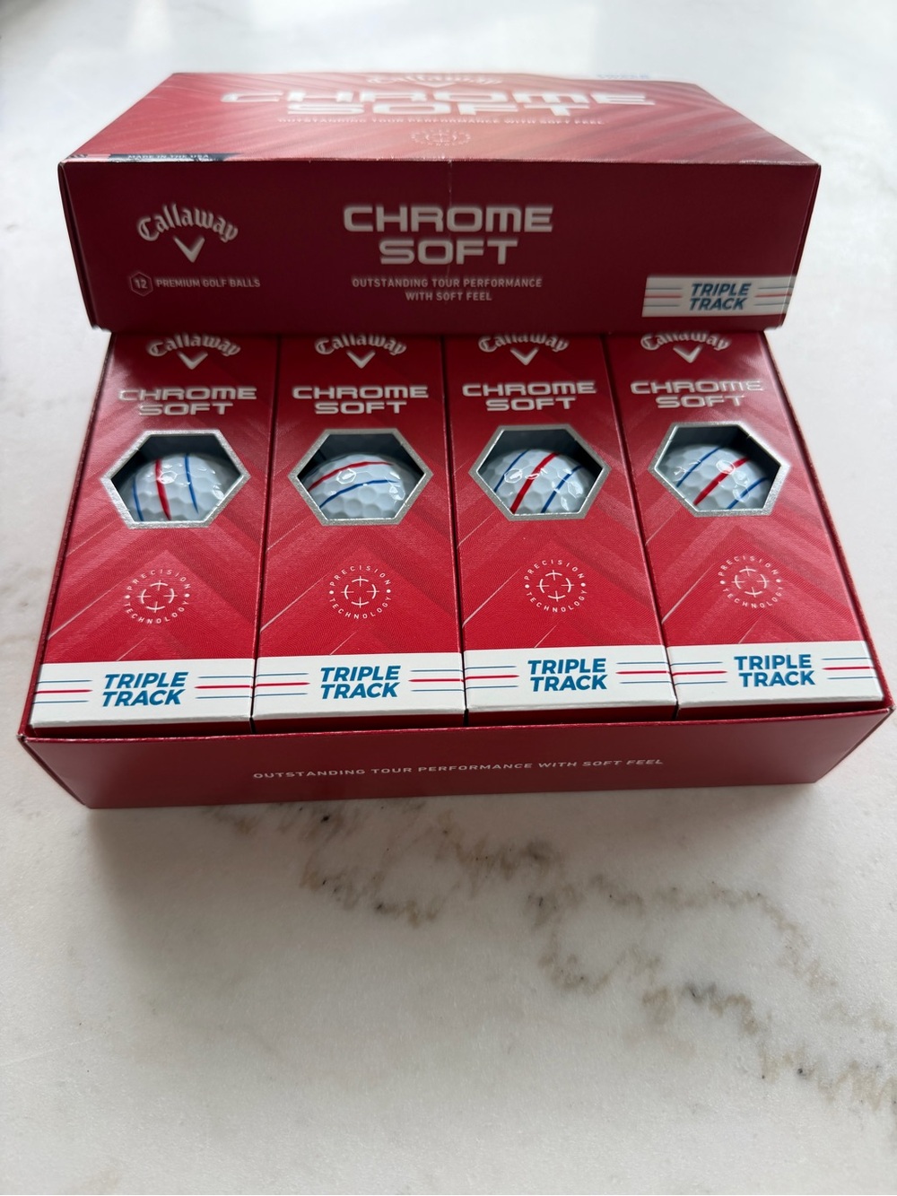 Callaway Chrome Soft Golf Balls 2025 Triple Track, 4 Sleeves, Box of 12, NIB
